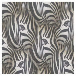 Schwarz - Weiße Silhouette Zebra wiederholen Stoff