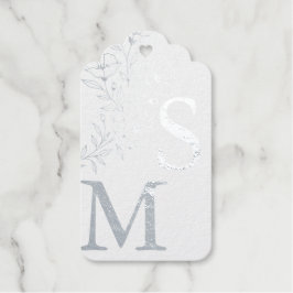 Schwarz-weiße Silver Gastgeschenk Hochzeit Geschenkanhänger
