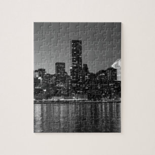 Schwarz-weiße Skyscaper-Silhouette in New York