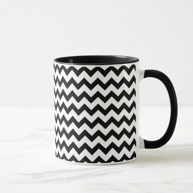 Schwarz-weiße Sparren Tasse (Rechts)