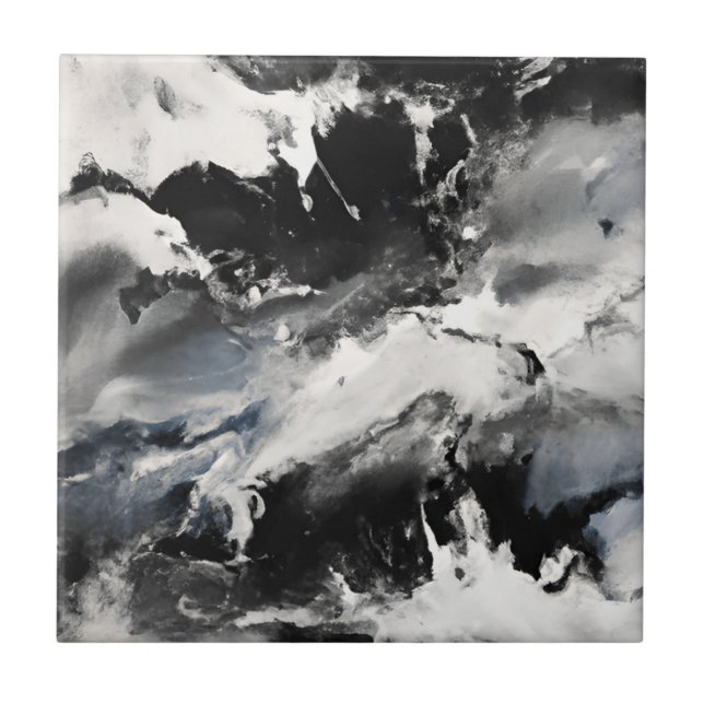 Schwarz-weiße Splashes Marbour Stones Keramik Tile Fliese (Vorderseite)