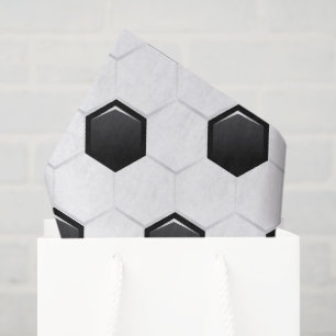 Schwarz-weiße Sportgeschenke für Fußball Seidenpapier