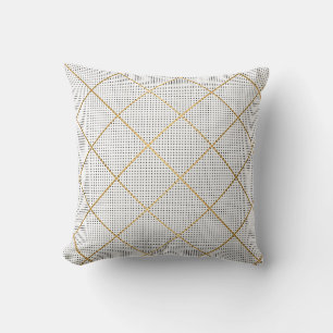 SCHWARZ-WEISSE SPOT GOLD GRID DESIGION CUSHION KISSEN