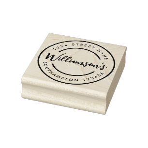 Schwarz-weiße Stadt Adresse Briefmarke Gummistempel