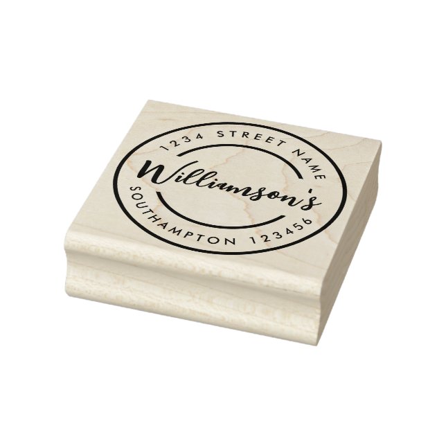 Schwarz-weiße Stadt Adresse Briefmarke Gummistempel (Stempel)