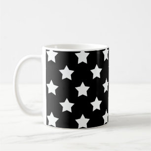 Schwarz-weiße Sternenmuster dekorativ Kaffeetasse
