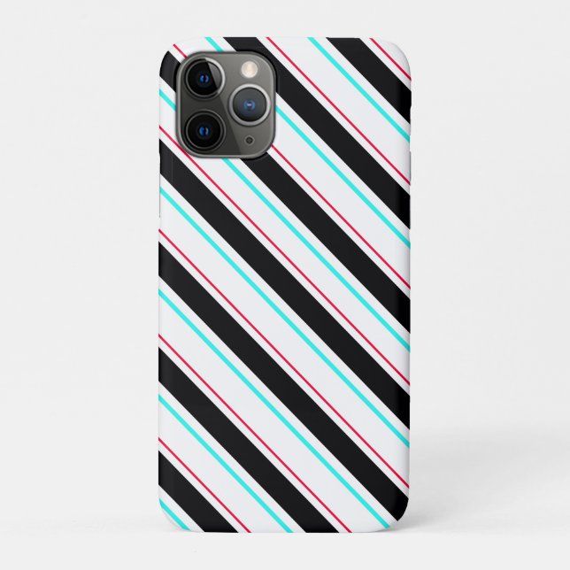 Schwarz-weiße Streifen Case-Mate iPhone Hülle (Rückseite)