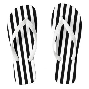 Schwarz-weiße Streifen Flip Flops