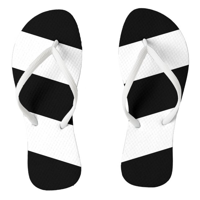 Schwarz-weiße Streifen Flip Flops (Fußbett)