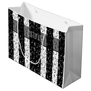 Schwarz-weiße Streifen große Geschenktasche Geschenktüte