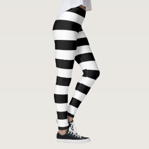 Schwarz-weiße Streifen Halloween-Leggings Leggings