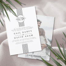 Schwarz-weiße Streifen, Initialen und Hochzeit im 