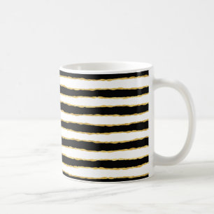 Schwarz-weiße Streifen Kaffeetasse