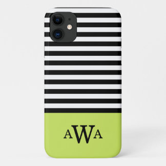 Schwarz-weiße Streifen mit dreifacher Buchstabenei Case-Mate iPhone Hülle