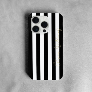 Schwarz-weiße Streifen Muster Case-Mate iPhone Hülle