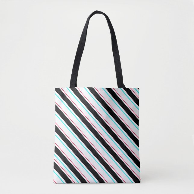 Schwarz-weiße Streifen Tasche (Vorderseite)