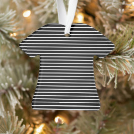 Schwarz-weiße Streifen Weihnachten Ornament