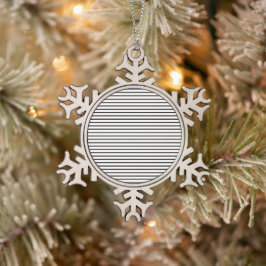 Schwarz-weiße Streifen Weihnachten Schneeflocken Zinn-Ornament