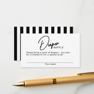 Schwarz-weiße Streifen Windelwinddusche Begleitkarte