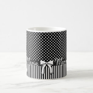 Schwarz-weiße Strip-Tasse Kaffeetasse