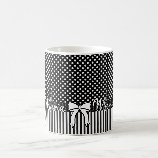 Schwarz-weiße Strip-Tasse Kaffeetasse (Mittel)