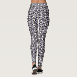 Schwarz-weiße stripe grafische Muster-Leggings Leggings