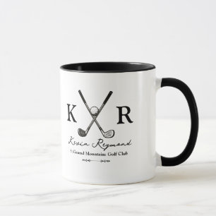 Schwarz-weiße Tasse für einen Golfer