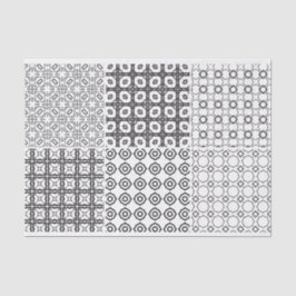 Schwarz-weiße Textur des geometrischen Circle Grid Seidenpapier