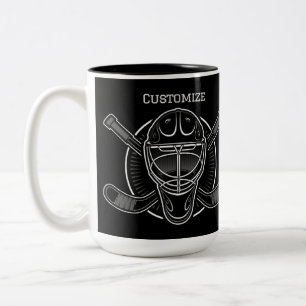 Schwarz-Weiße Torwartmaske Zweifarbige Tasse