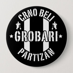 Schwarz Weiße Totengräber Partizan Button