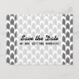 Schwarz-weiße Tribal-Pfeile Save the Date Postkart Ankündigungspostkarte
