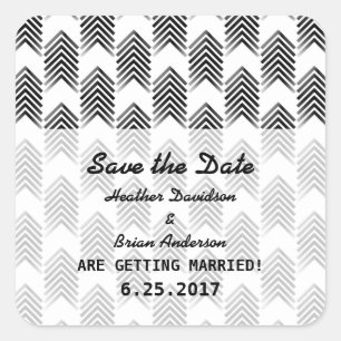 Schwarz-weiße Tribal-Pfeile Save the Date Sticker