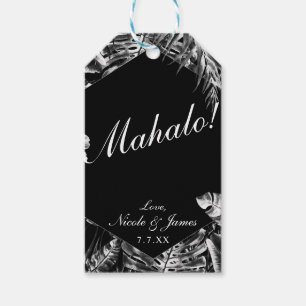 Schwarz Weiße Tropische Insel Chic Insel-Hochzeit Geschenkanhänger