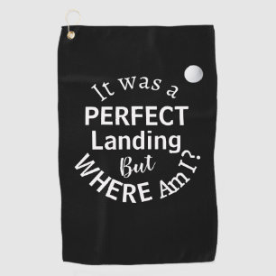Schwarz-weiße Typografie Funny Spaß Golf Ball Golfhandtuch