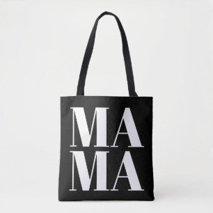 Schwarz-weiße Typografie MAMA-Tasche für Mama Tasche