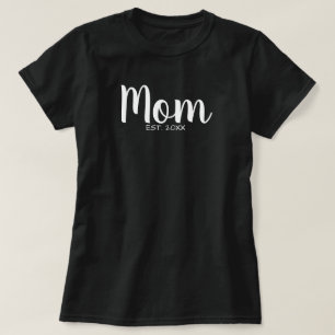 Schwarz-weiße Typografie zum Datum der Mutterschaf T-Shirt