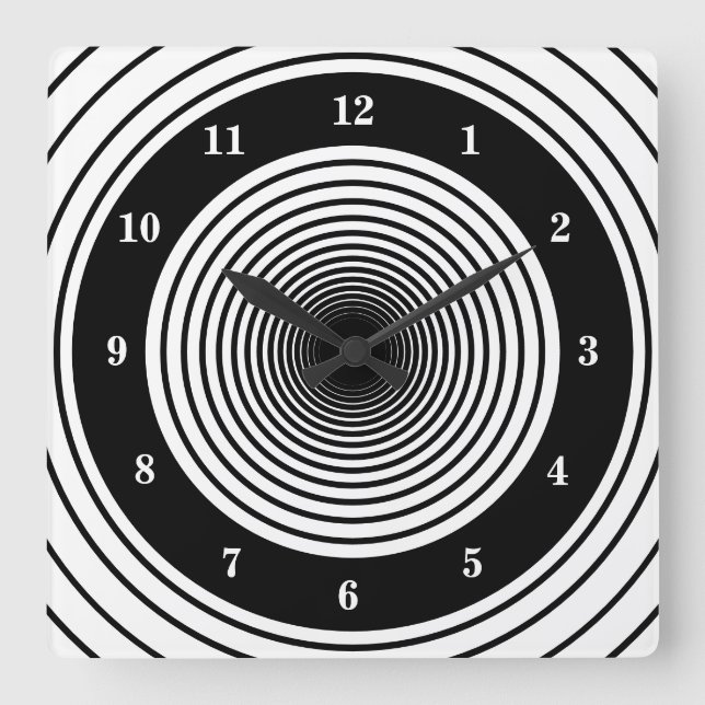 Schwarz-weiße Uhr an der Wand mit benutzerdefinier (Vorderseite)