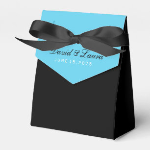 Schwarz-weiße und Aquamarine Blaue Hochzeit Geschenkschachtel