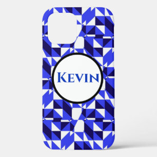 Schwarz-weiße und blaue geometrische Formen Case-Mate iPhone Hülle