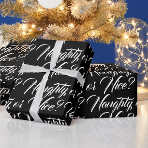 Schwarz-weiße und elegante Schrift lustig Geschenkpapier