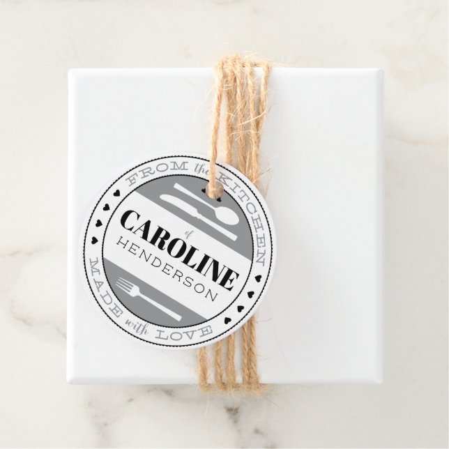 Schwarz-weiße und graue Herzen aus Liebe Geschenkanhänger (Beispiel)