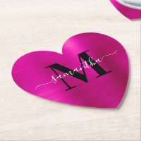 Schwarz-weiße und Imitate Hot Pink Foil Herz