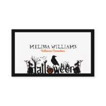 Schwarz-weiße und orangefarbene Halloween-Typograf