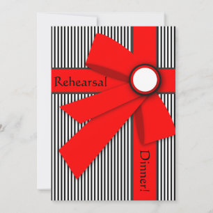 Schwarz-weiße und Red Gift Bow Probe Einladung