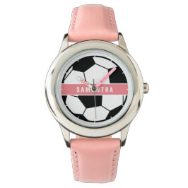 Schwarz-weiße und rosa Moderne Sportskizze Armbanduhr