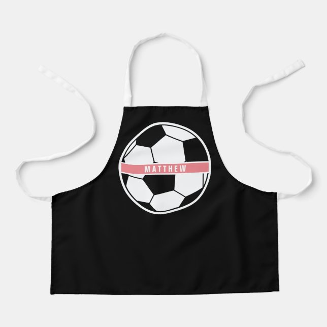 Schwarz-weiße und rosa Moderne Sportskizze Schürze (Vorderseite)