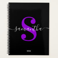 Schwarz-weiße und violette Monogramm im modernen S