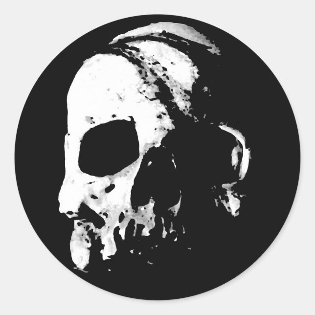 Schwarz-weiße Uni Runder Aufkleber (Vorderseite)