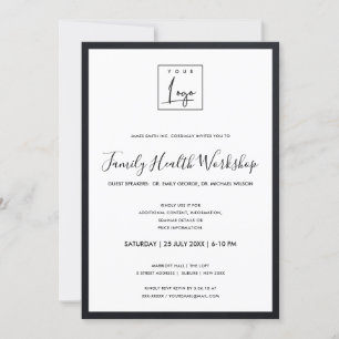 SCHWARZ & WEIßE VELVET-SEIDE IHR LOGO WORKSHOP EVE EINLADUNG