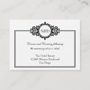 Schwarz-weiße viktorianische begleitkarte